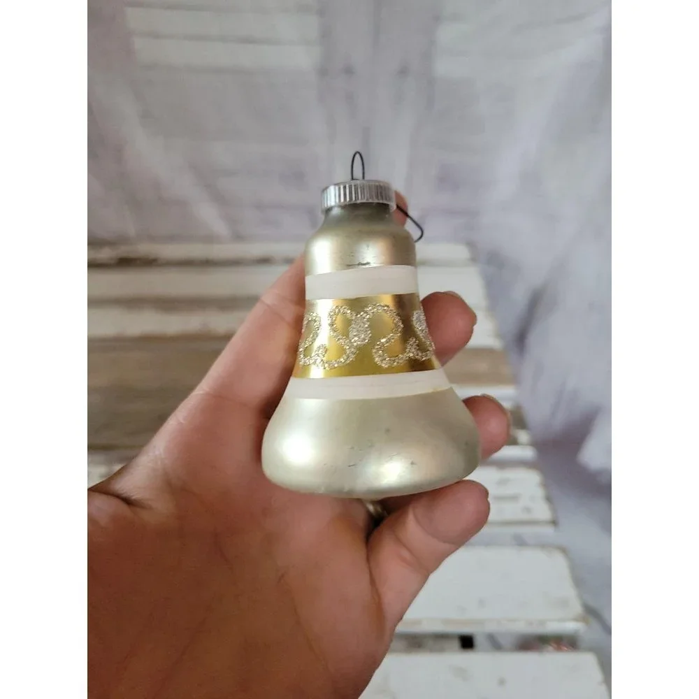 West Germany vintage‎ bell glass ornament Xmas holi